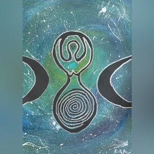 Spiral Goddess Original Acrylic Painting - 9 x 12